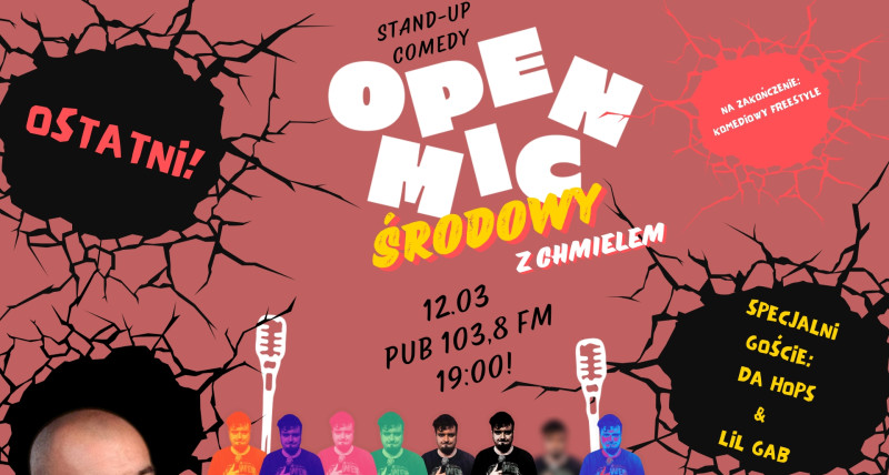 STAND-UP KRAKÓW: OPEN MIC ŚRODOWY Z CHMIELEM W 103,8 FM PUB