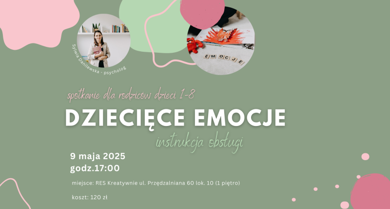 Wykład dla rodziców: DZIECIĘCE EMOCJE - INSTRUKCJA OBSŁUGI