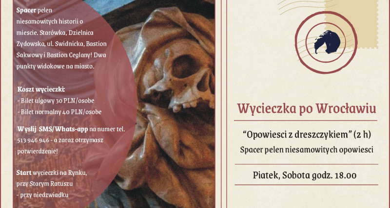 “Opowieści z dreszczykiem”. Wieczorny spacer po Wrocławiu, 2 h