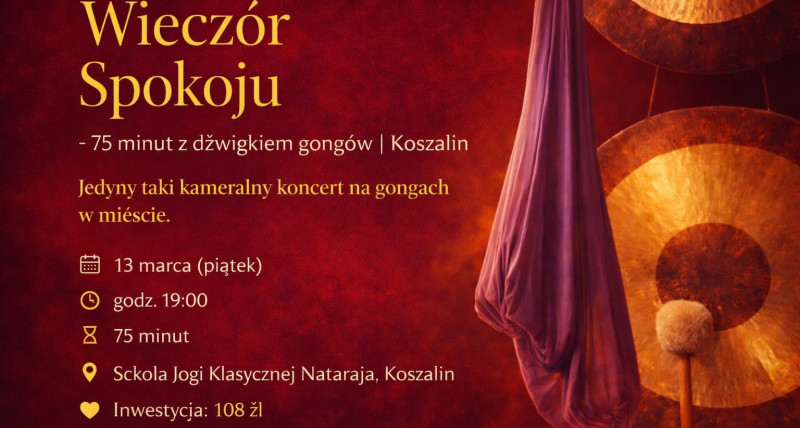 Wieczór Spokoju – 75 minut z dźwiękiem gongów | Koszalin