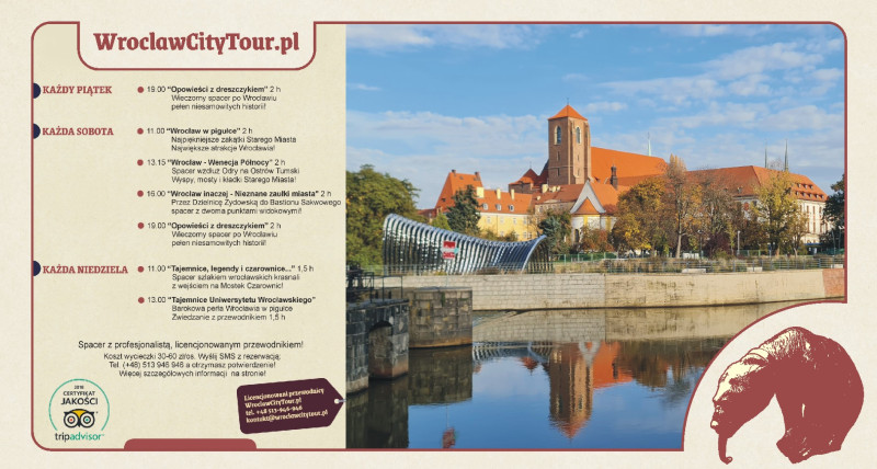 "Wrocław - Wenecja Północy" 2 h Spacer z przewodnikiem w sob.