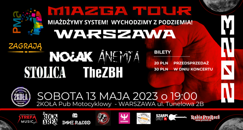 MIAZGA TOUR 2023 WARSZAWA THE ZBH x NOJAK x ANEMJA x STOLICA