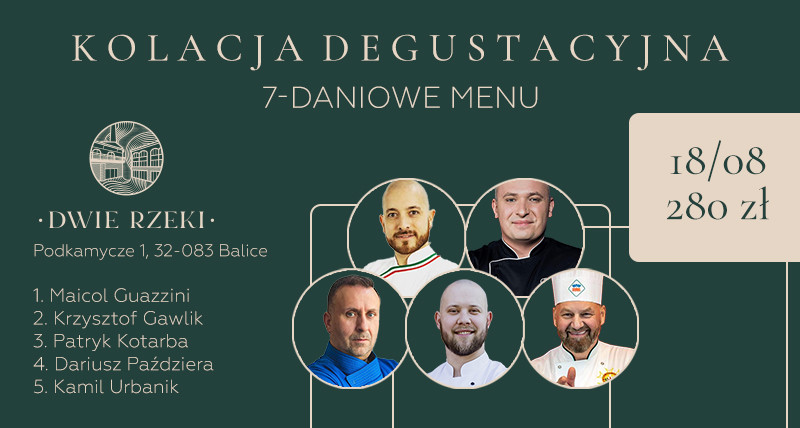 Kolacja degustacyjna w restauracji Dwie Rzeki