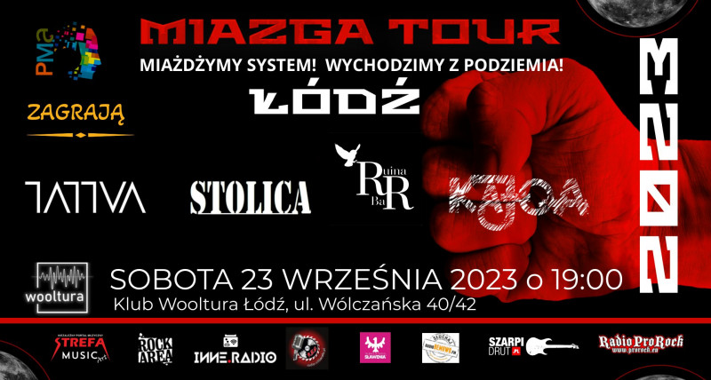 MIAZGA TOUR 2023 ŁÓDŹ | TATTVA ⚉ STOLICA ⚉ RUINA BAR ⚉ KAJOA