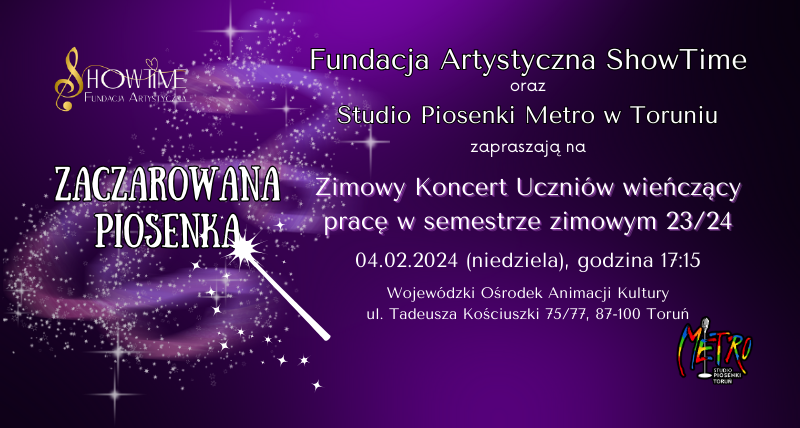 Zaczarowana piosenka - Koncert Uczniów Studio Piosenki Metro Tor