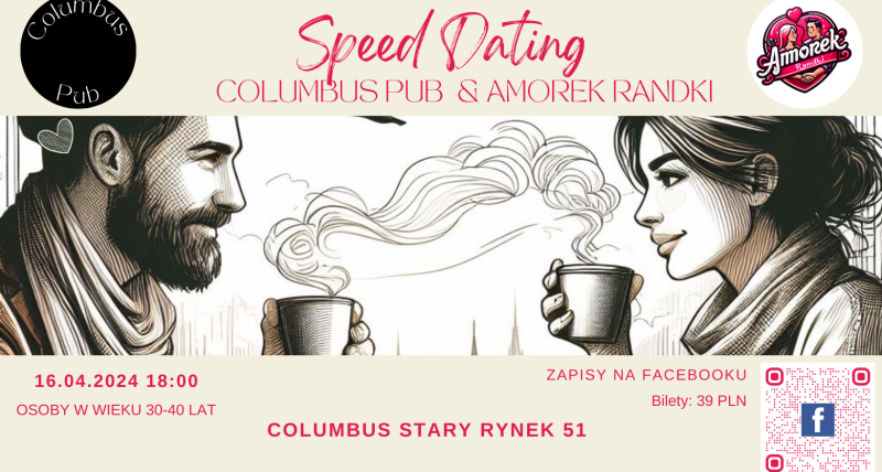 Wiosenny Speed Dating 30-40 lat Amorek Randki & Columbus Pub