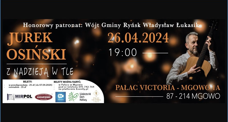 Koncert Jurka Osińskiego "Z nadzieją w tle"