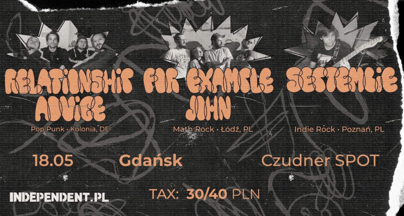 Relationship Advice+for example John+septembie - Gdańsk 18/05