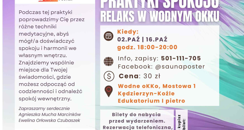 MEDYTACJA. Praktyki spokoju w Wodnym oKKu. Kędzierzyn